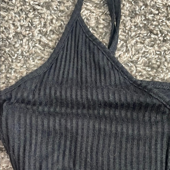 Express Black Lined Midi Dress with Button Detail - Picture 6 of 9